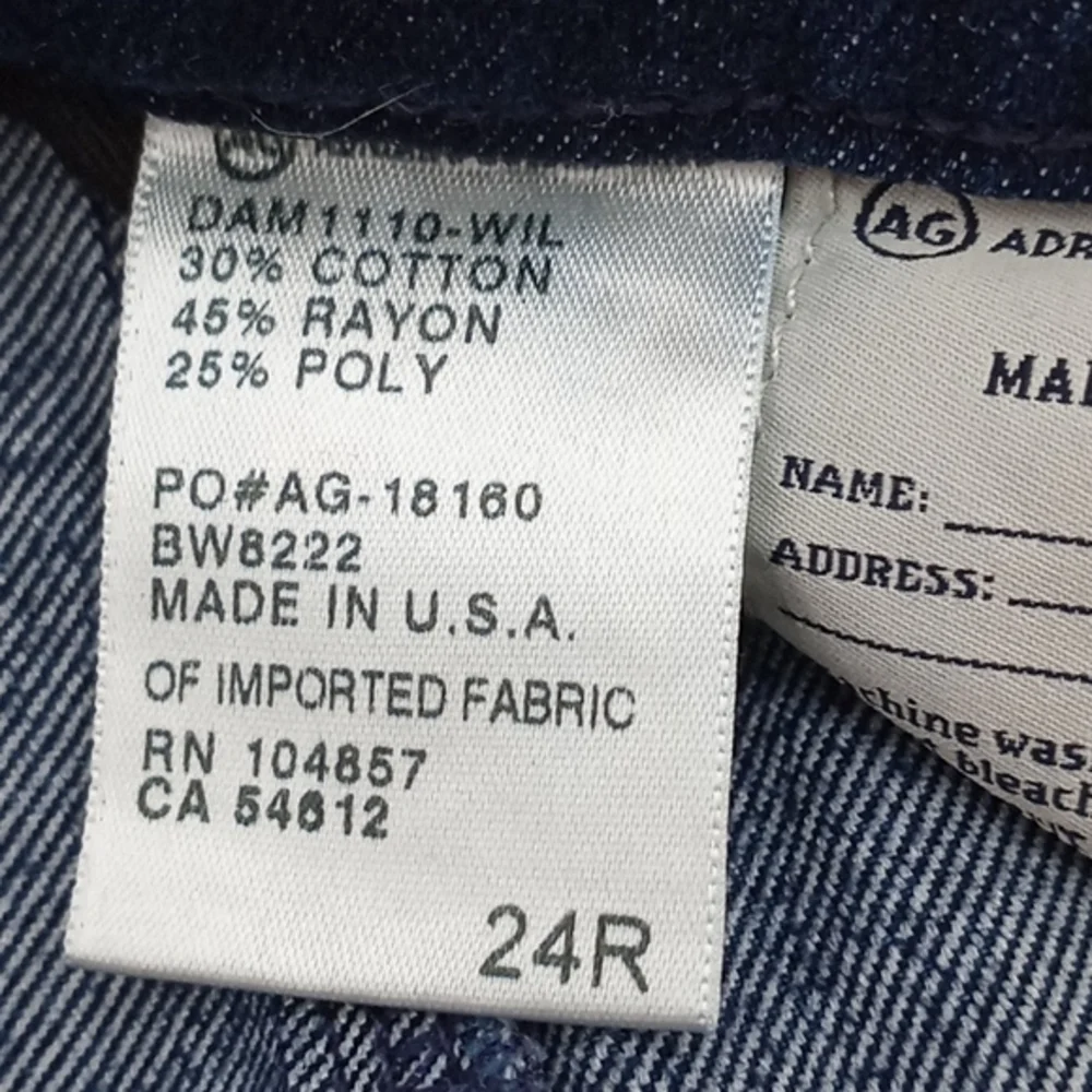 AG Adriano Goldschmied The Stilt Cigarette Leg‎ Jeans Dark Wash 24